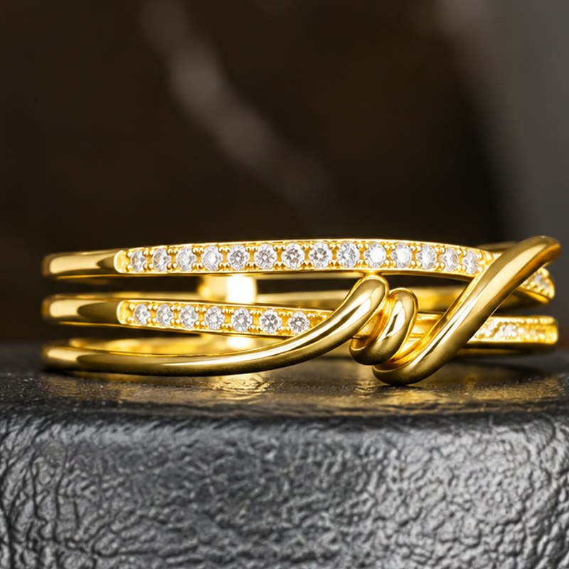 Anillo Conjunto, baño en oro 18K